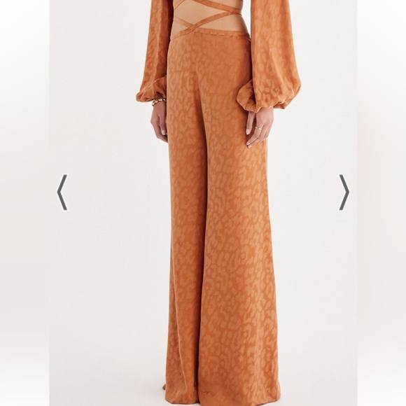 NWT! Revolve X Rumer the Label Animal Wrap Pant - Rust. Size Small. $270 - Picture 1 of 9